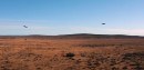 Two Mk3 aircraft take off in the first-ever flying drag race in the Australian deserts