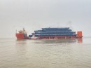 The Antonie's Hull Is Being Shipped Onboard a Heavy Carrier