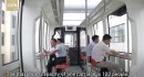 A demonstration car for China's new sustainable sky train, the Dayi Air-Rail