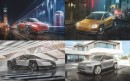 MINI Cybertruck, Beetle, F-Type, Veyron, Evoque rendering by Leasing Options