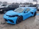 Wrecked 2020 Chevrolet Corvette Convertible rear-ended by a van