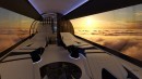 A redesigned private jet with OLED screens instead of walls and windows