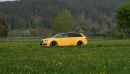 Yellow Audi RS4 Avant in a Field of Dandelions