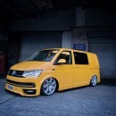 Yellow T6 Transporter On Bentley Wheels Looks Natural