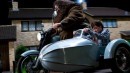Robbie Coltrane as Hagrid on His Motorcycle in Harry Potter and the Deathly Hallows Part 1