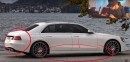 YouTube Artist Gives 2021 Mercedes S-Class Retro Redesign with W140 Hints