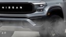 2027 Nissan EV Pickup Truck rendering by Halo oto