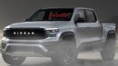 2027 Nissan EV Pickup Truck rendering by Halo oto