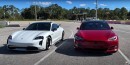 Porsche Taycan Turbo S vs Tesla Model S Performance drag race