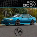 Fox Body Ford Mustang restomod rendering by jlord8