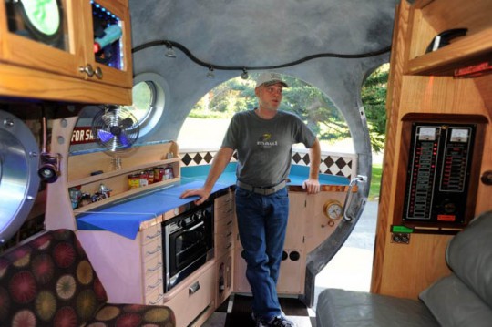 The Atomic Camper is a space\-age\-themed, homebuilt camper trailer that still roams Alaska every summer