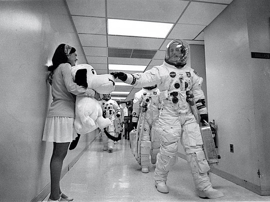 Astronaut Tom Stafford and Snoopy