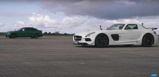 You Get What You Pay For\: Mercedes\-AMG SLS Drag Races BMW M3