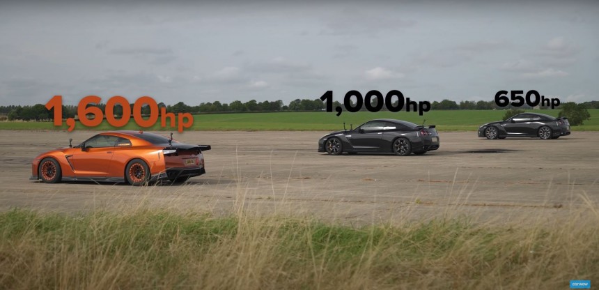 1,600\-HP GT\-R Drag Races Lesser Siblings, It Doesn't All Go According to Plan