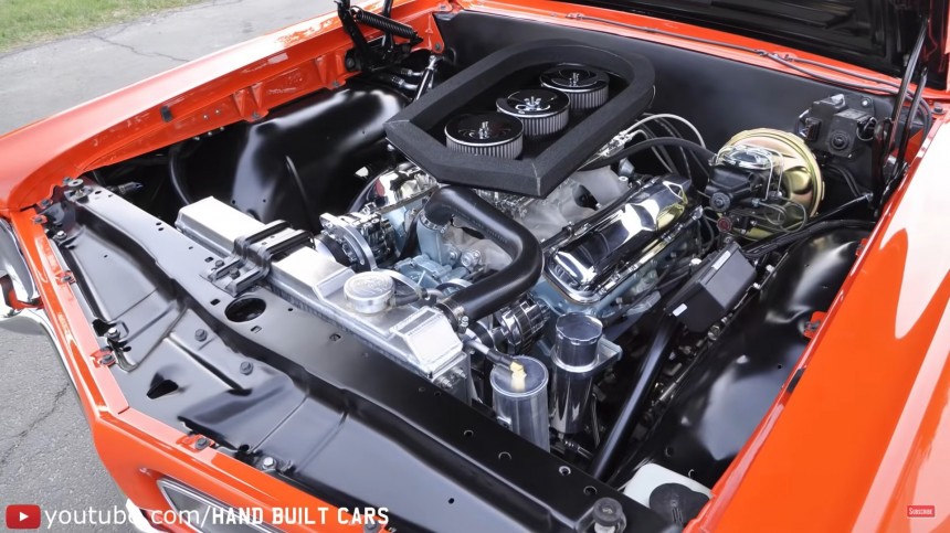 1966 Pontiac GTO 389 Tri\-Power V8 engine restomod by Hand Built Cars