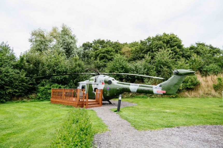 1982 Westland Lynx helicopter has been turned into family\- and fun\-friendly glamping unit