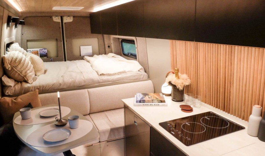 2022 Mercedes\-Benz Sprinter camper van kitchen and dinette