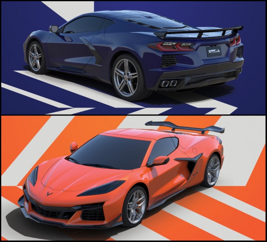 2025 Corvette in Sebring Orange and Hysteria Purple
