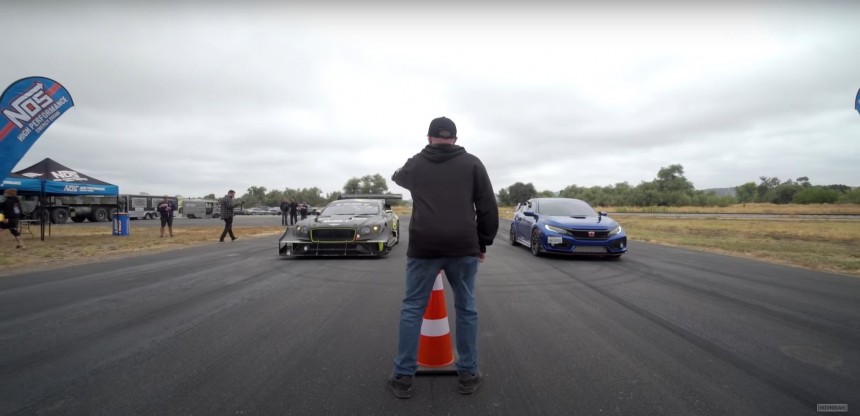 600\-HP Civic Steps up to a GT3 Bentley, You Won't Believe What Happens Next