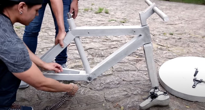 The Concrete Bike weighs 296\.5 lbs, but is fully functional