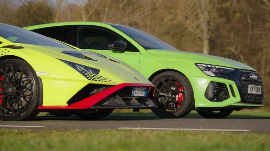 Lamborghini Huracan STO or Audi RS3 Sportback, which is really faster\?