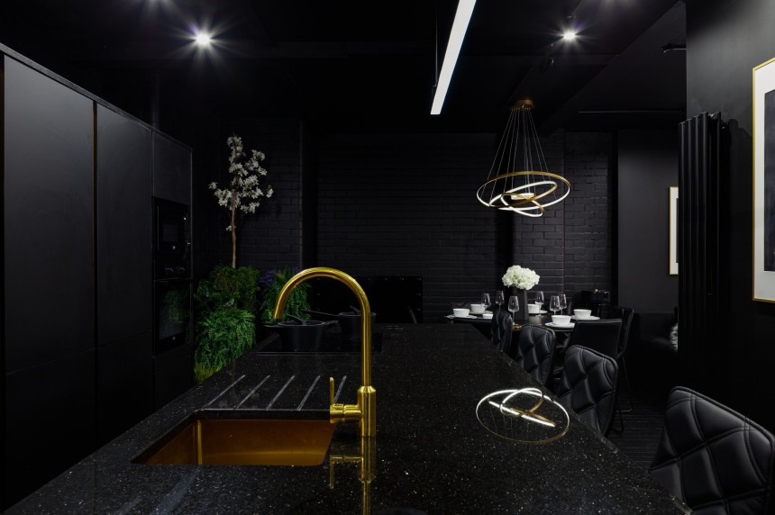 Former Victorian Mill warehouse hides Batman\-inspired apartment painted fully in black