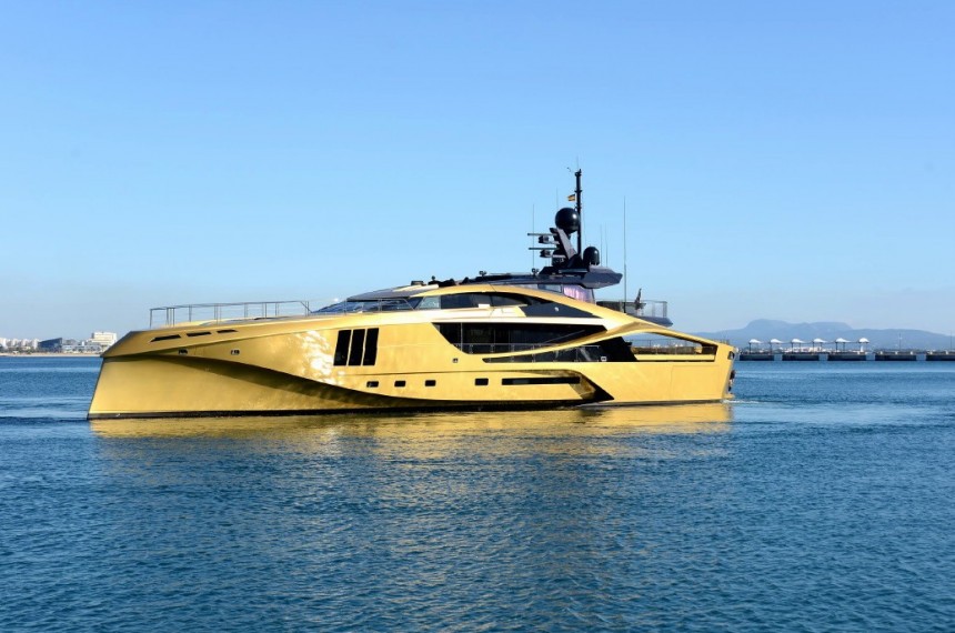 \$31 million Khalilah is a golden pocket rocket, a superyacht with the heart of a racer