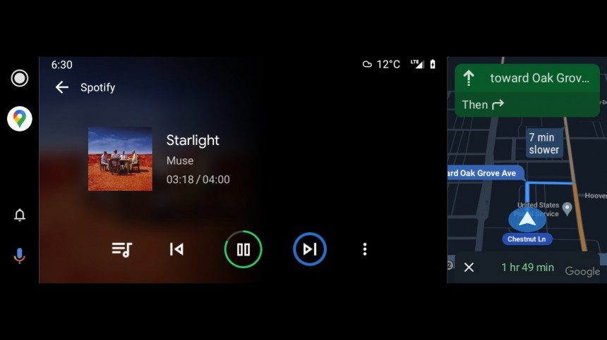 Android Auto's new split\-screen mode