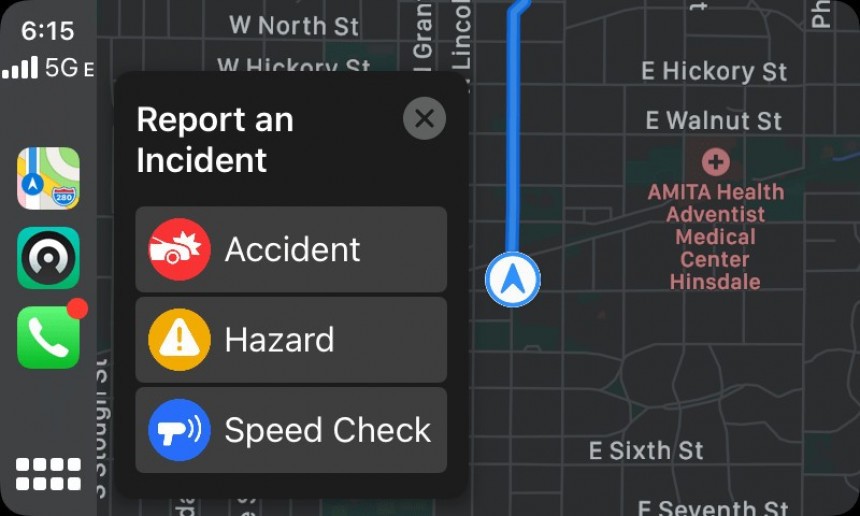Sending reports in Apple Maps