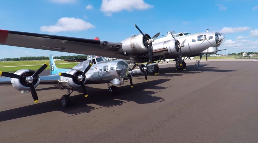 The Bally Bomber is a gorgeous, flying 1\:3 replica of the B\-17G Flying Fortress