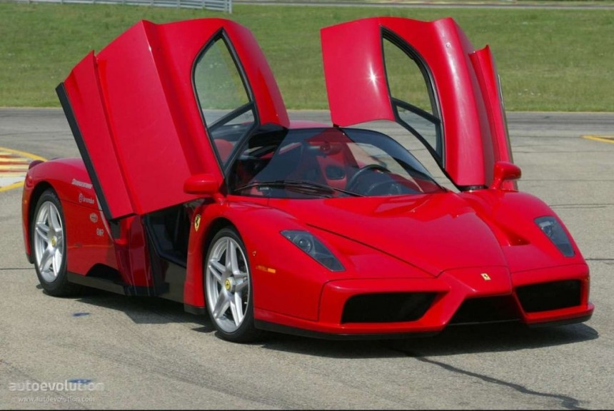 The Ferrari Enzo with it's doors open