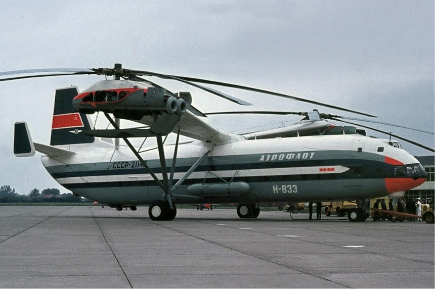 The Mil V\-12 helicopter is still the world's largest ever built, still holds 4 of the 8 records it sets in its short existence