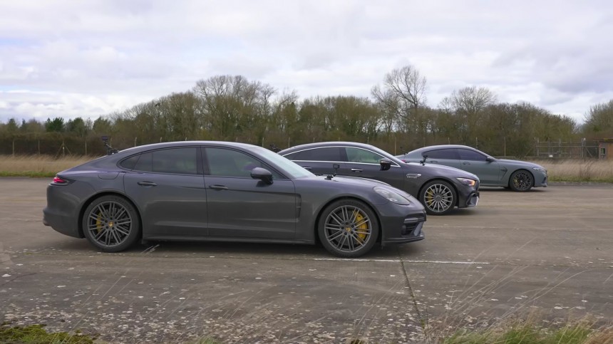 Which is faster\? BMW M8 Gran Coupe vs\. Mercedes\-AMG GT 4\-Door vs\. Porsche Panamera