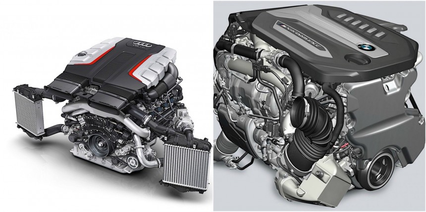 Audi's V8 TDI engine versus BMW's quad\-turbo six\-cylinder