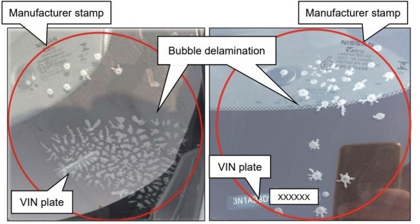 2024 Nissan Sentra windshield air bubbles recall