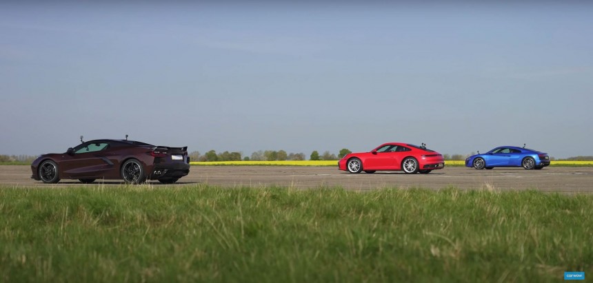 Corvette C8 Boldly Races R8, 911 Carrera Wants In on the Action