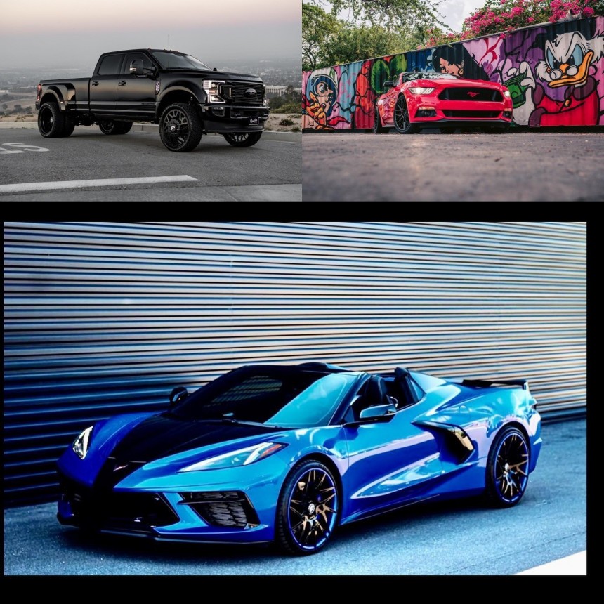 Ford Mustang GT MetroWrapz and F\-450 murdered\-out and Jaydon Mickens C8