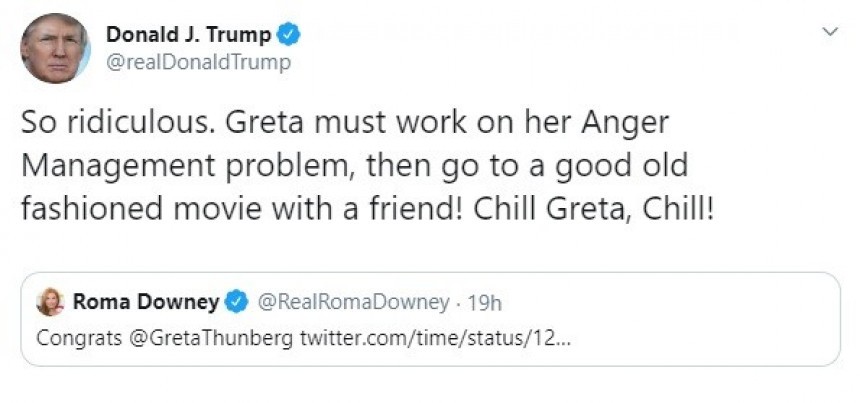 Donald Trump has thoughts on Greta Thunberg's being named Time Person of the Year
