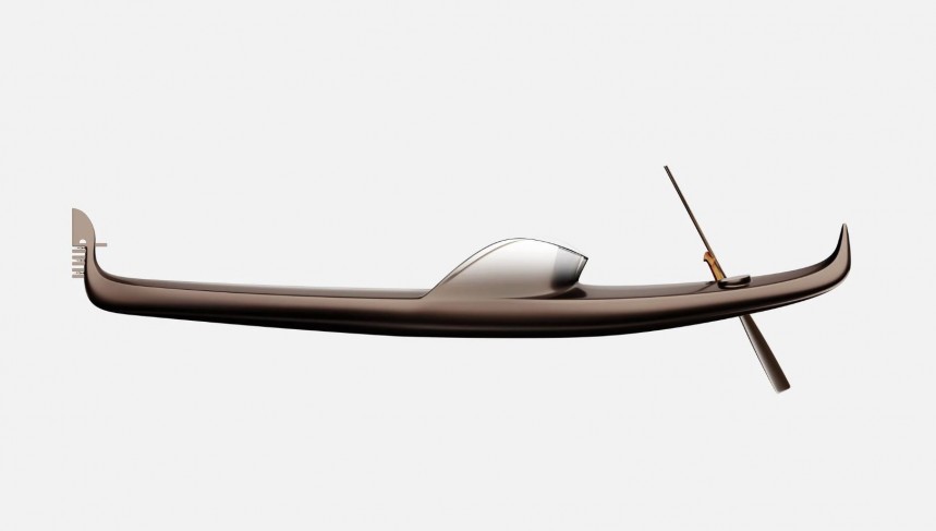 Dream of Winter Gondola, a concept for a motor\-assisted gondola by Philippe Starck