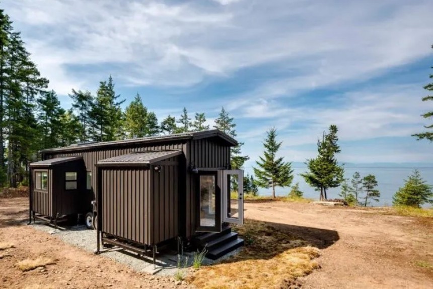 This tiny uses dual slide\-outs to create a real home\-like space, but on wheels