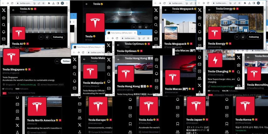Tesla Accounts on Twitter \(X\)