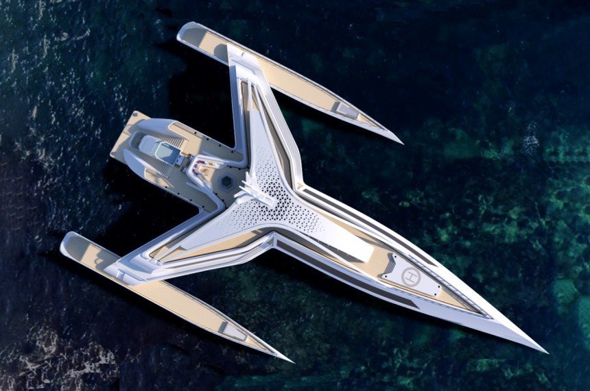 Estrella Superyacht is a star\-shaped megayacht designed for the world's one\-percenters