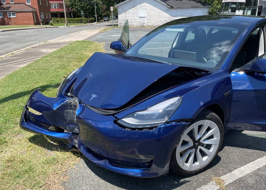 Wrecked Tesla Model 3