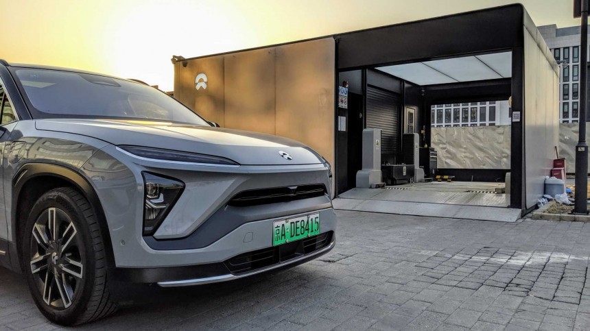NIO's automatic battery\-swapping station