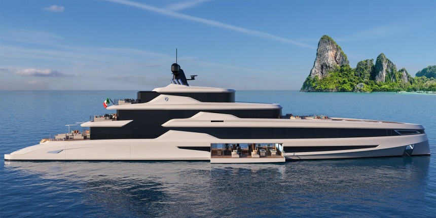 Blanche superyacht concept features massive interior volume, is pure, timeless elegance
