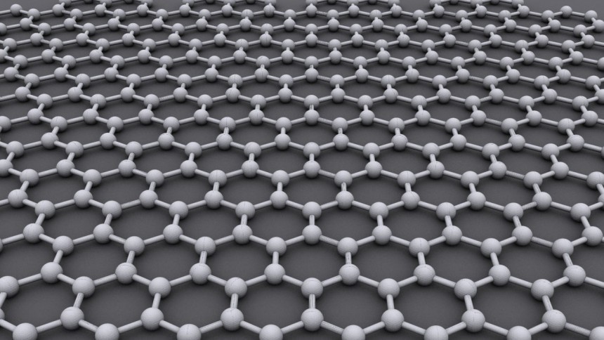 Graphene is an atomic\-scale hexagonal lattice made of carbon atoms