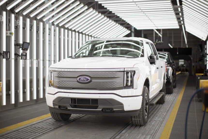 Ford F\-150 Lightning production at the Rouge Electric Vehicle Center