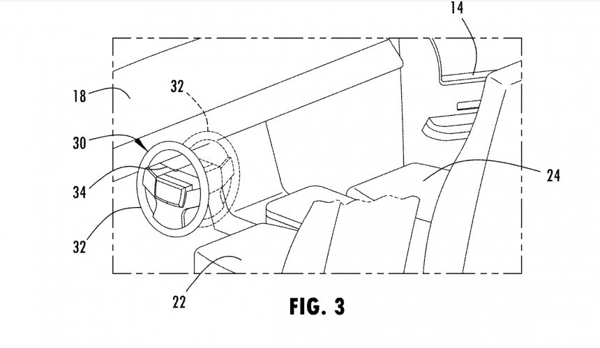 Ford filed a patent for the grab\-handle steering wheel