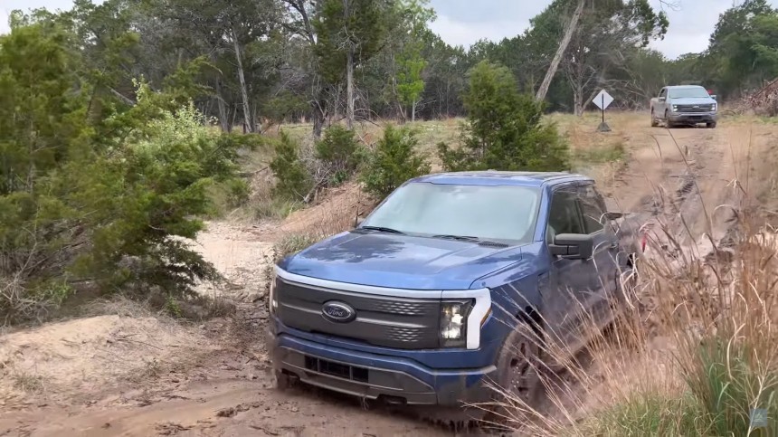The Ford F\-150 Lightning hits the off\-road trails
