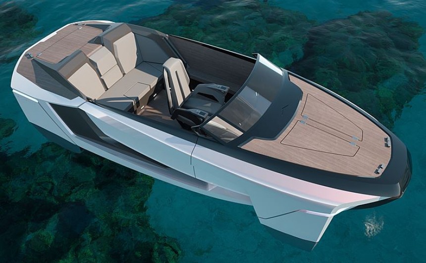 Futur\-E is a sportscar of the sea, which flies on water with propulsion from electric motors
